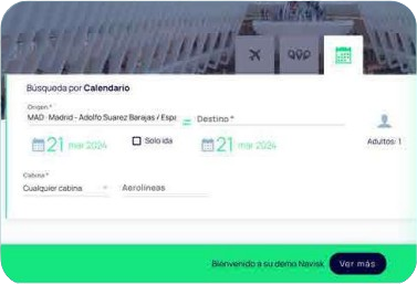 Pantalla del consolidador aéreo SiVuelas